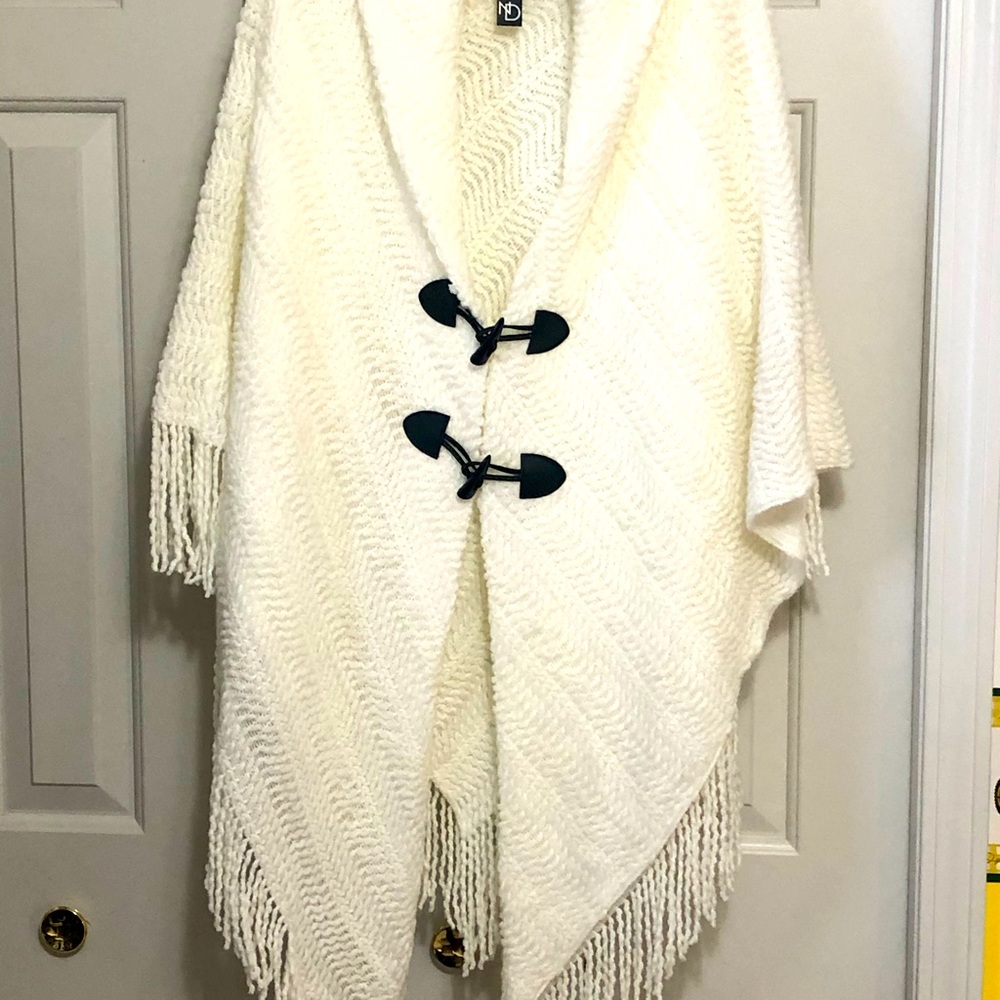 New Directions Ivory Poncho